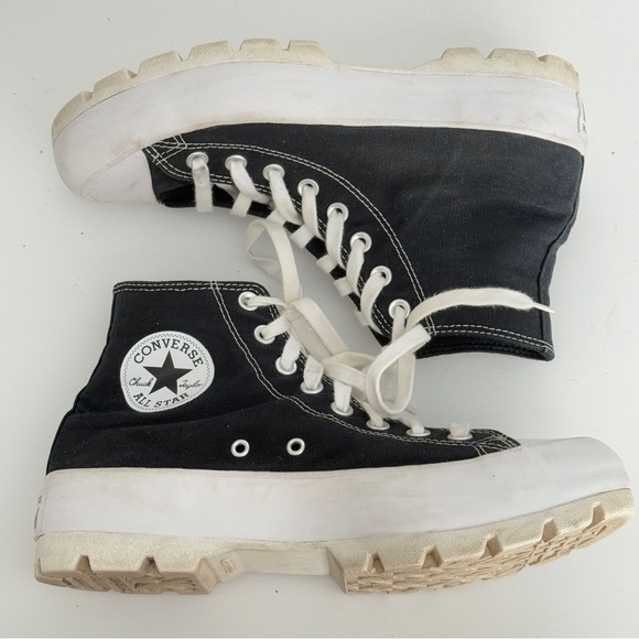 Converse All Star Lugged Platform Womens Size 9 Shoes Black White Athletic H-Top - Picture 6 of 10